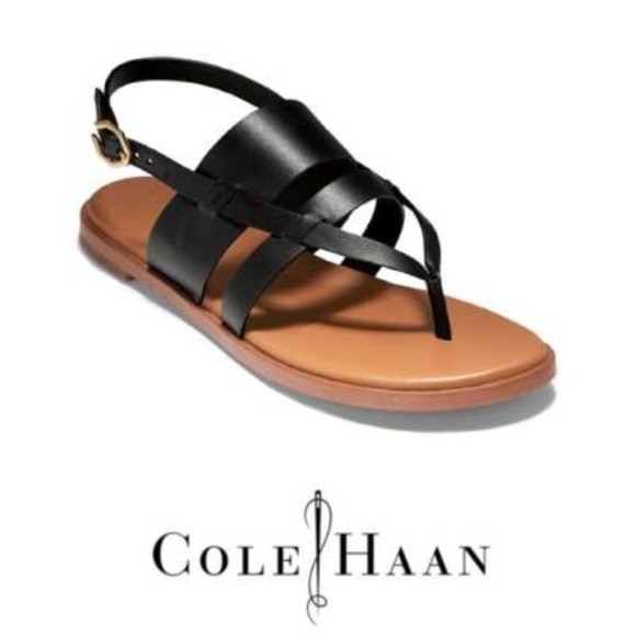 Cole Haan Shoes - Cole Haan Finley Black Leather Thong Sandals Sz 8